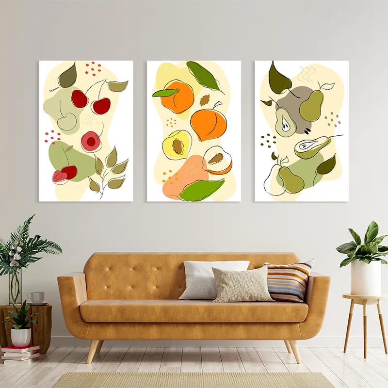 Mehrteiliges Leinwandbild Vegetables Set mockup 4