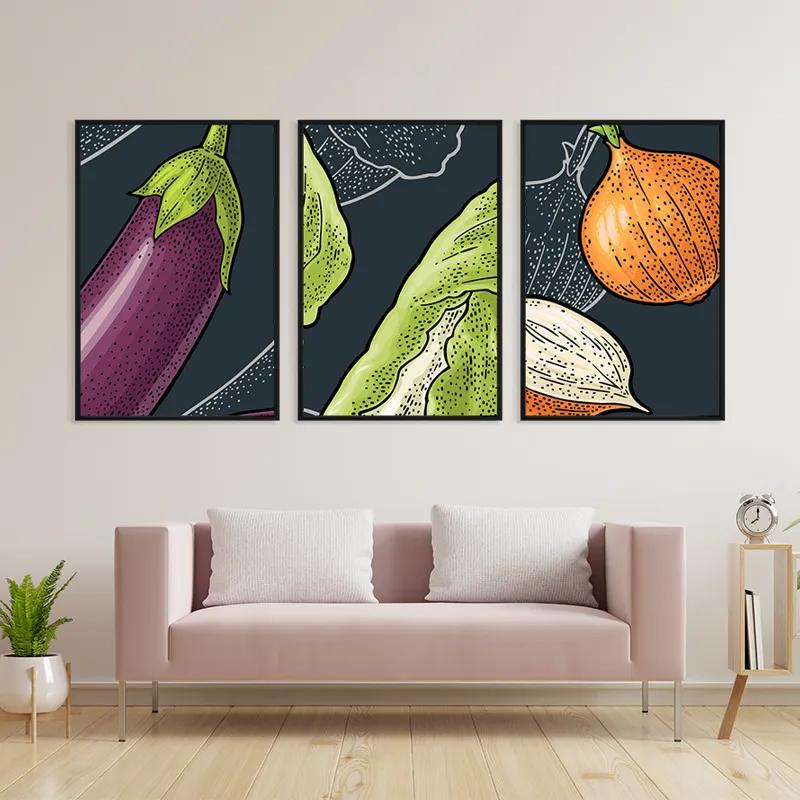 Mehrteiliges Leinwandbild Vegetablesrt mockup 3