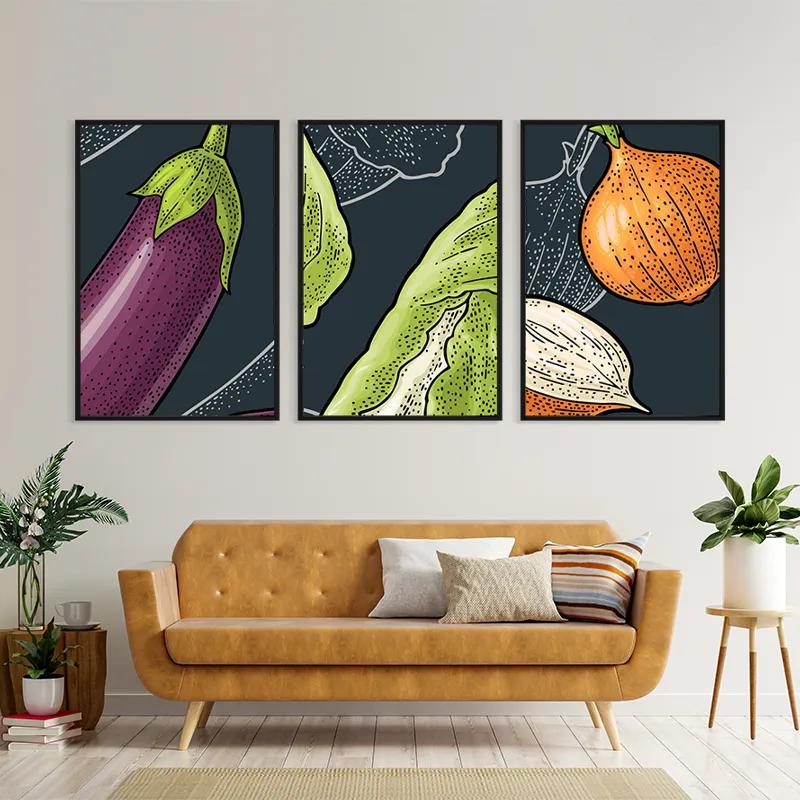 Mehrteiliges Leinwandbild Vegetablesrt mockup 4