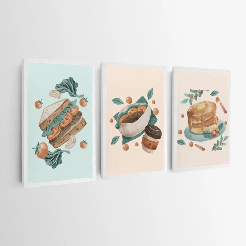 Mehrteiliges Leinwandbild Food Set mockup 0