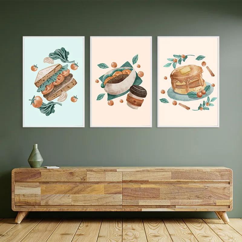 Mehrteiliges Leinwandbild Food Set mockup 2