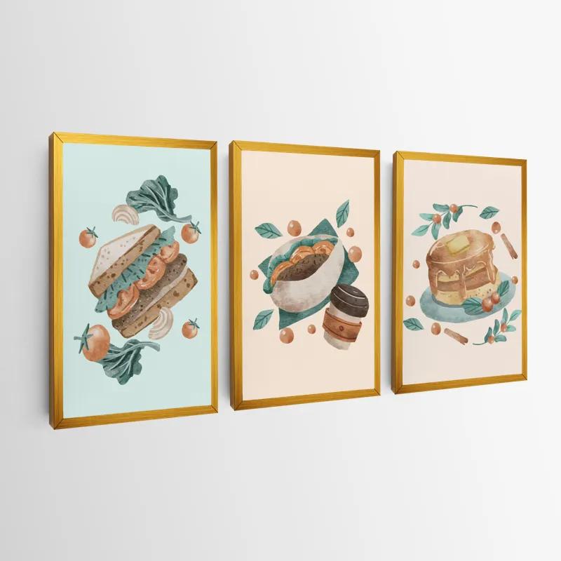 Mehrteiliges Leinwandbild Food Set mockup 0