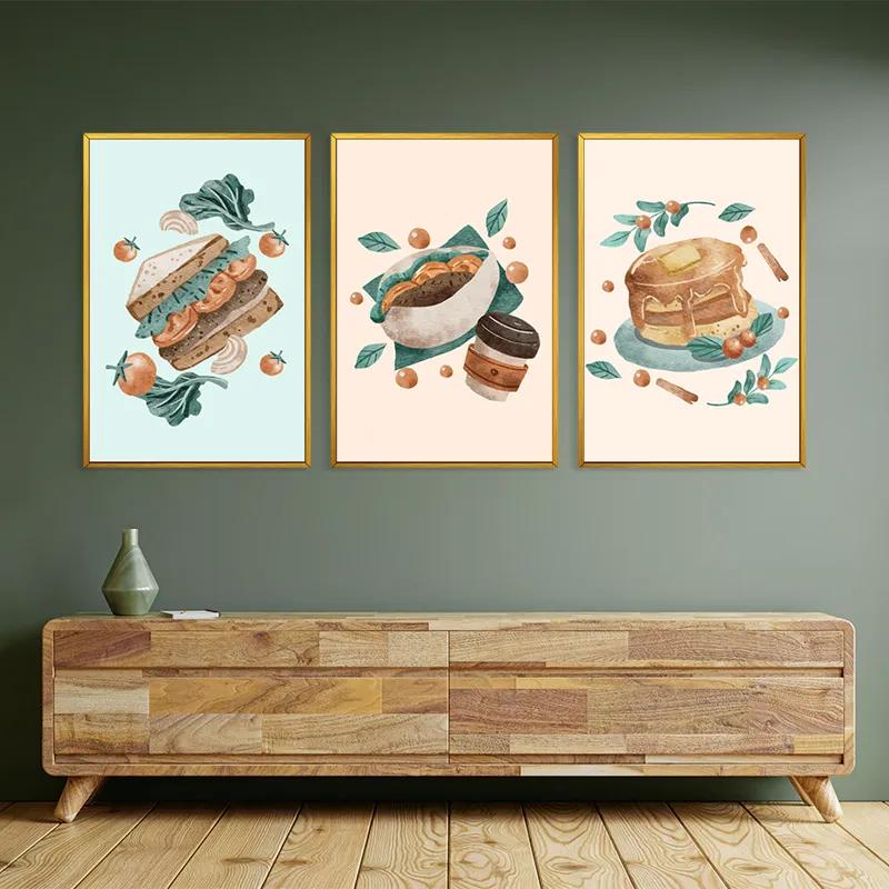 Mehrteiliges Leinwandbild Food Set mockup 2