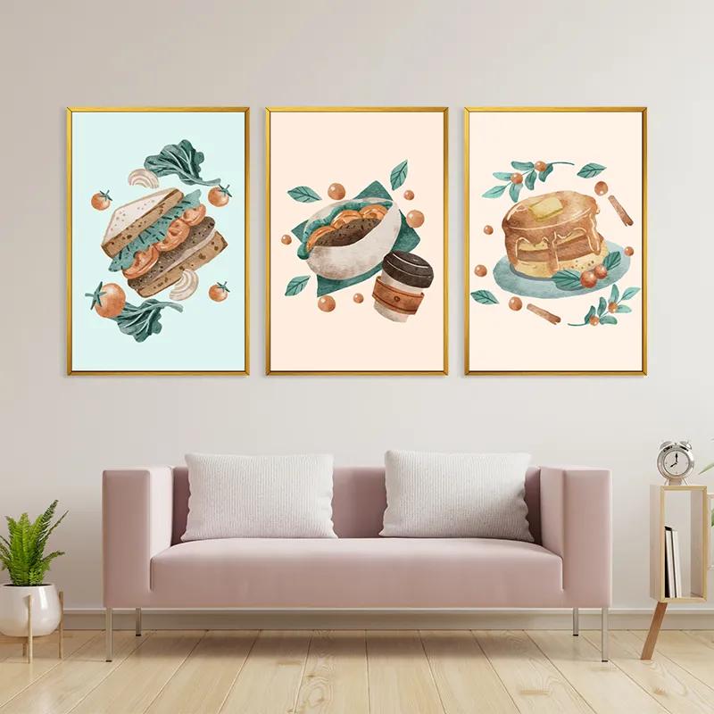 Mehrteiliges Leinwandbild Food Set mockup 3