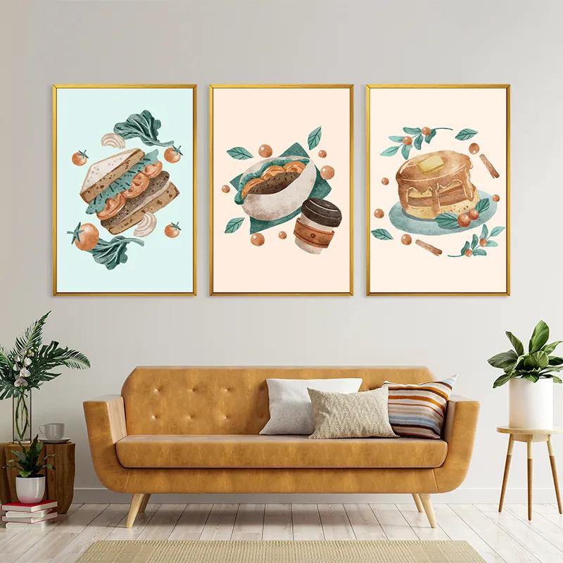 Mehrteiliges Leinwandbild Food Set mockup 4
