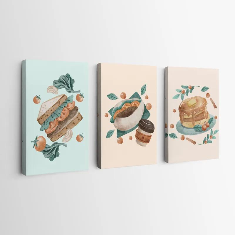 Mehrteiliges Leinwandbild Food Set mockup 0