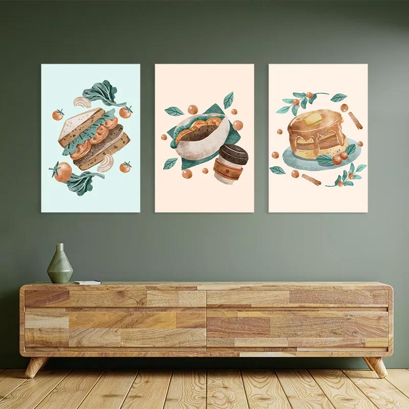 Mehrteiliges Leinwandbild Food Set mockup 2