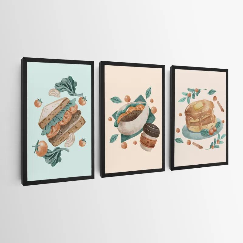 Mehrteiliges Leinwandbild Food Set mockup 0