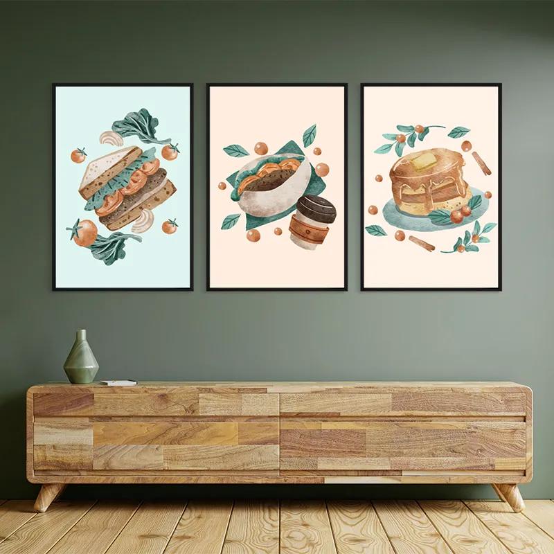 Mehrteiliges Leinwandbild Food Set mockup 2