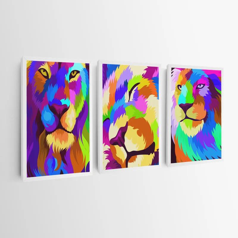 Mehrteiliges Leinwandbild Lion Set mockup 0