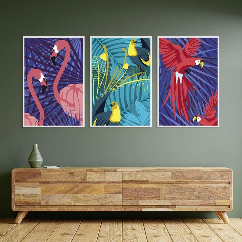 Mehrteiliges Leinwandbild Exoticirds Set mockup 2