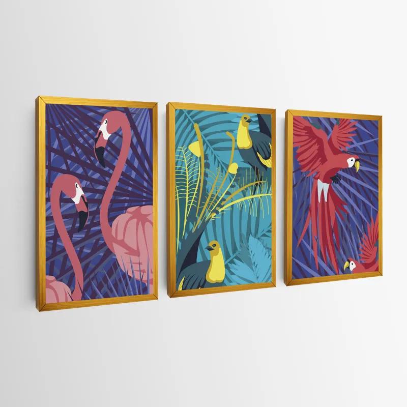 Mehrteiliges Leinwandbild Exoticirds Set mockup 0