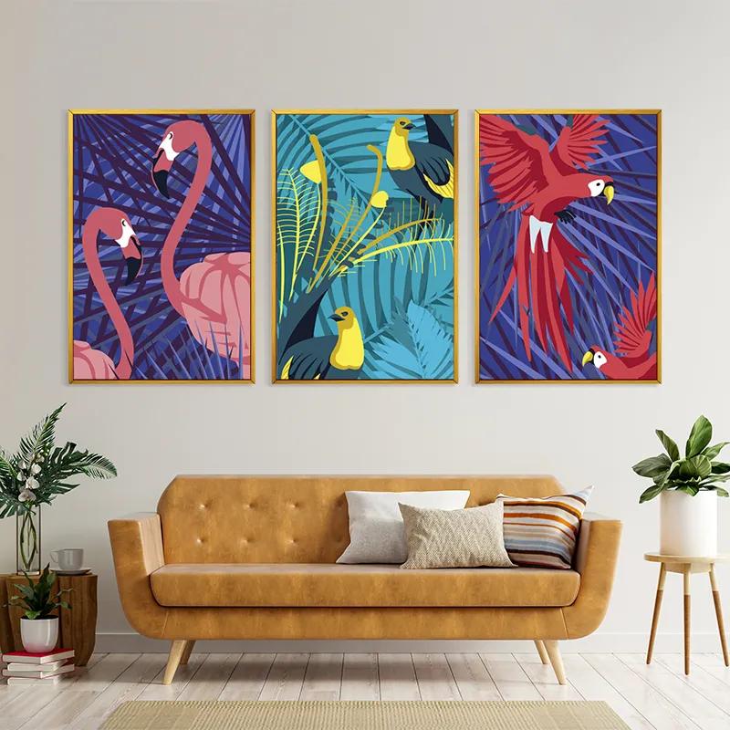 Mehrteiliges Leinwandbild Exoticirds Set mockup 4