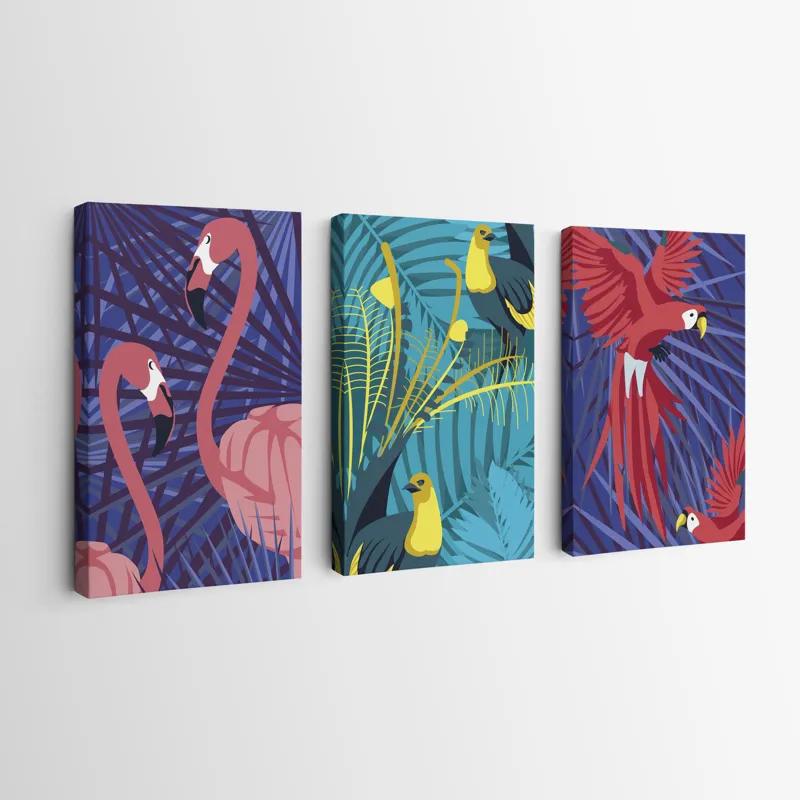 Mehrteiliges Leinwandbild Exoticirds Set mockup 0