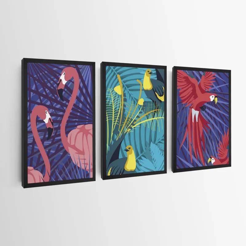 Mehrteiliges Leinwandbild Exoticirds Set mockup 0