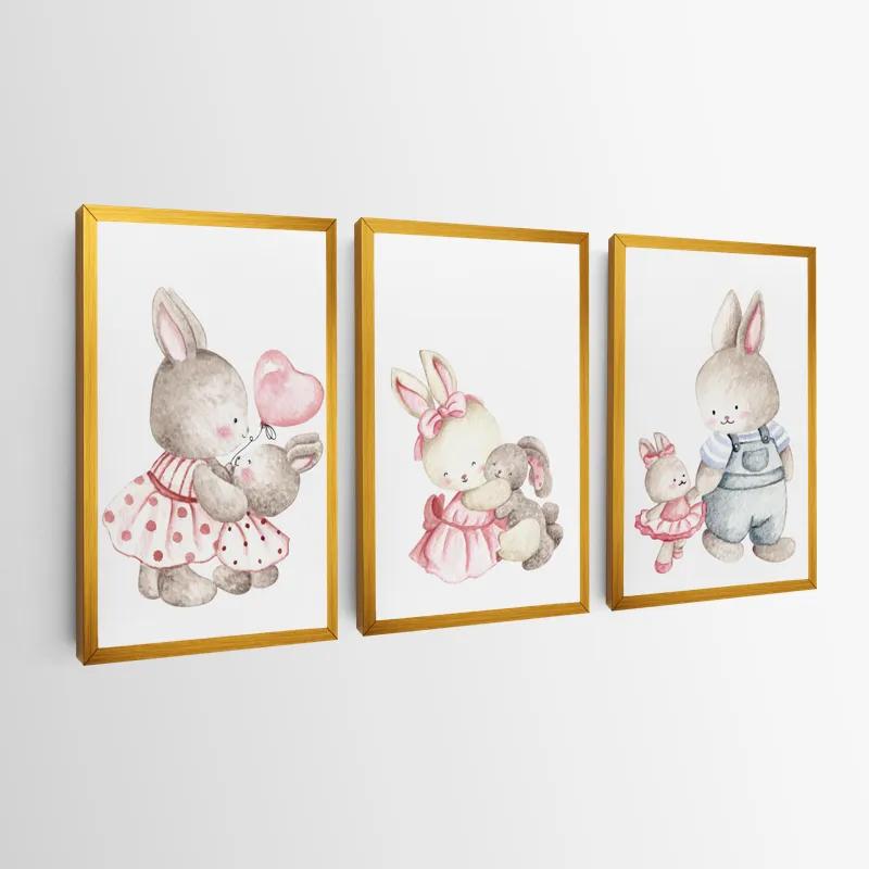 Mehrteiliges Leinwandbild Bunny Family mockup 0