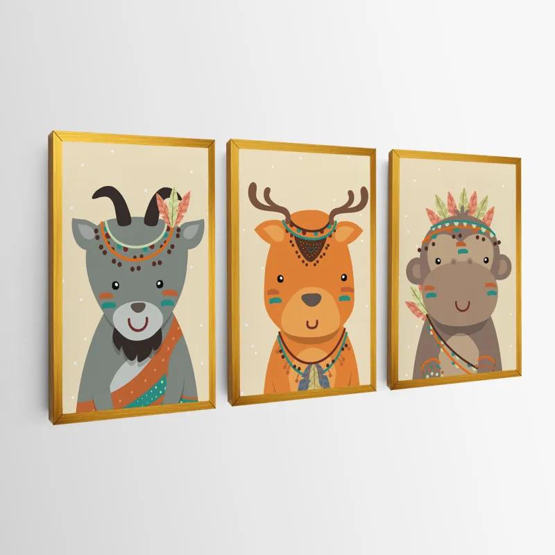 Mehrteiliges Leinwandbild Indiannimals mockup 0