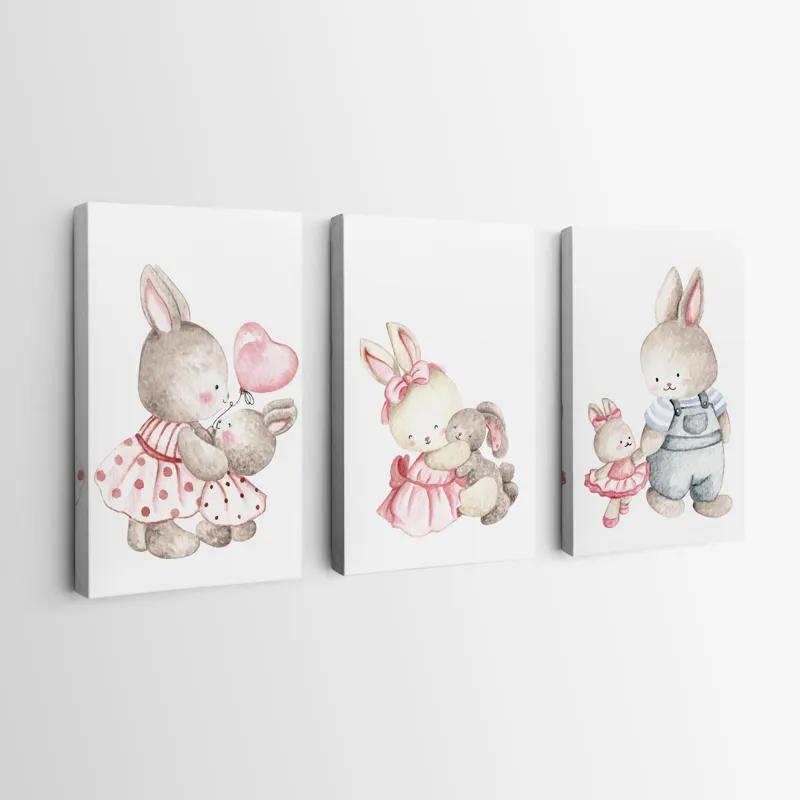 Mehrteiliges Leinwandbild Bunny Family mockup 0