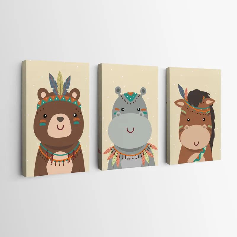 Mehrteiliges Leinwandbild Indiannimals Set mockup 0