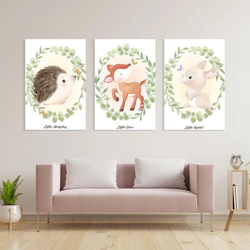 Mehrteiliges Leinwandbild Animals Portrait mockup 3