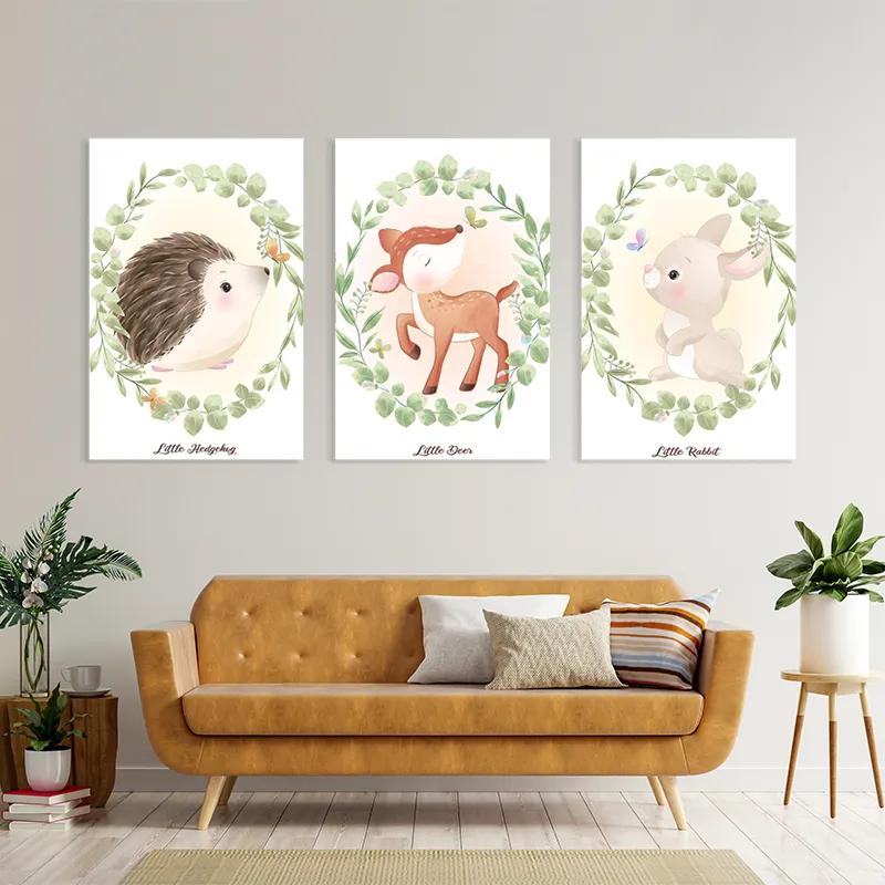 Mehrteiliges Leinwandbild Animals Portrait mockup 4