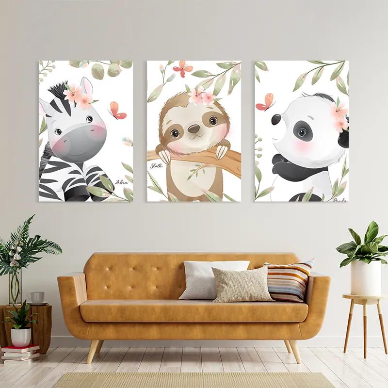 Mehrteiliges Leinwandbild Cutenimals mockup 4