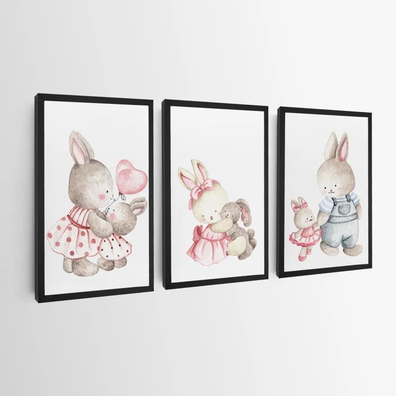 Mehrteiliges Leinwandbild Bunny Family mockup 0