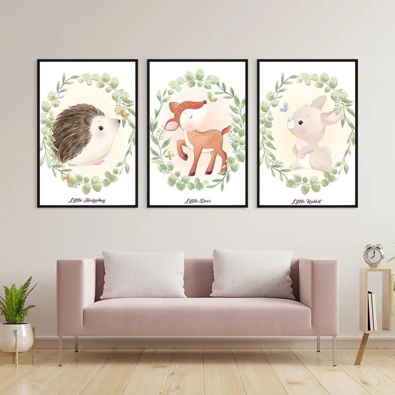 Mehrteiliges Leinwandbild Animals Portrait mockup 3
