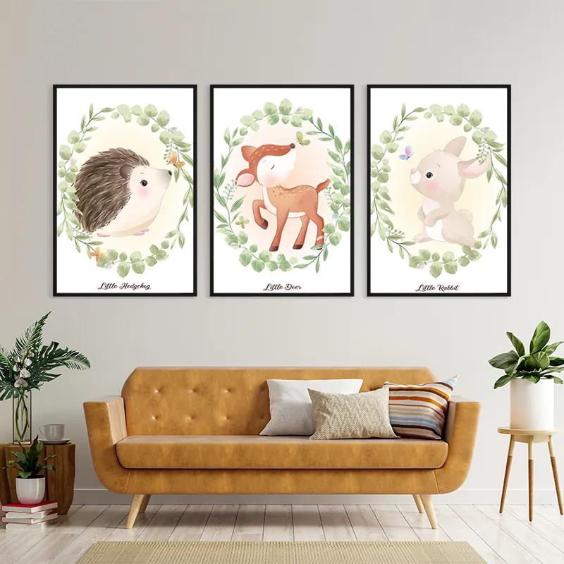 Mehrteiliges Leinwandbild Animals Portrait mockup 4