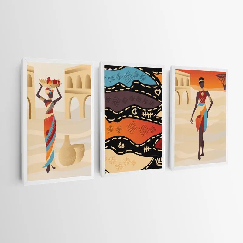 Mehrteiliges Leinwandbild African Woman Set mockup 0