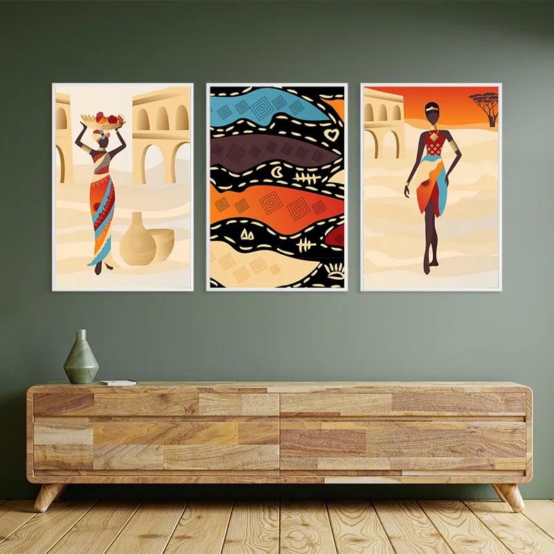 Mehrteiliges Leinwandbild African Woman Set mockup 2