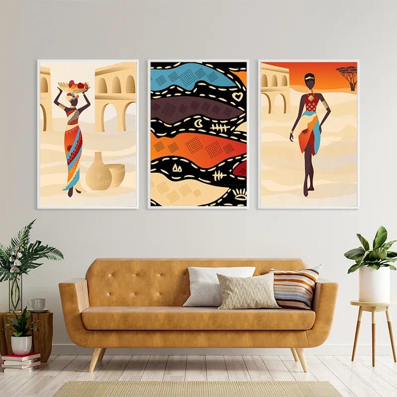 Mehrteiliges Leinwandbild African Woman Set mockup 4