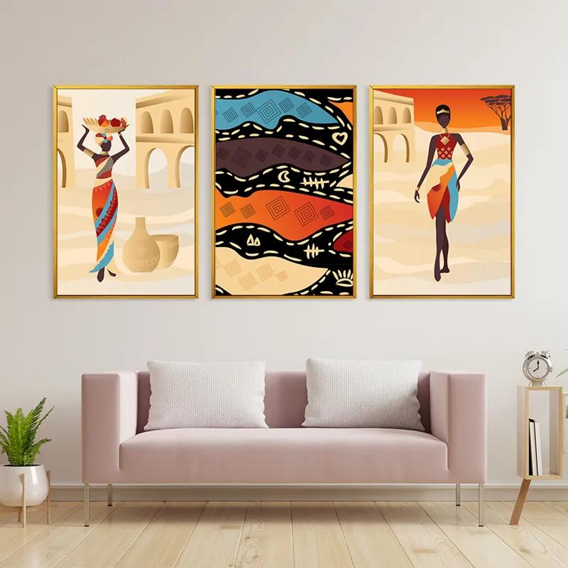 Mehrteiliges Leinwandbild African Woman Set mockup 3