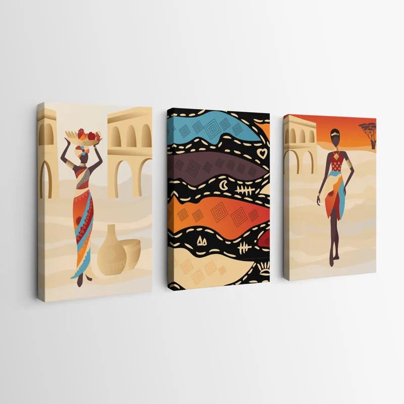 Mehrteiliges Leinwandbild African Woman Set mockup 0