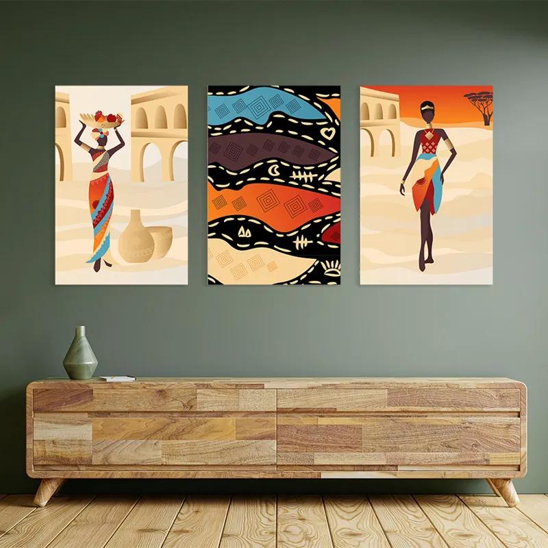 Mehrteiliges Leinwandbild African Woman Set mockup 2