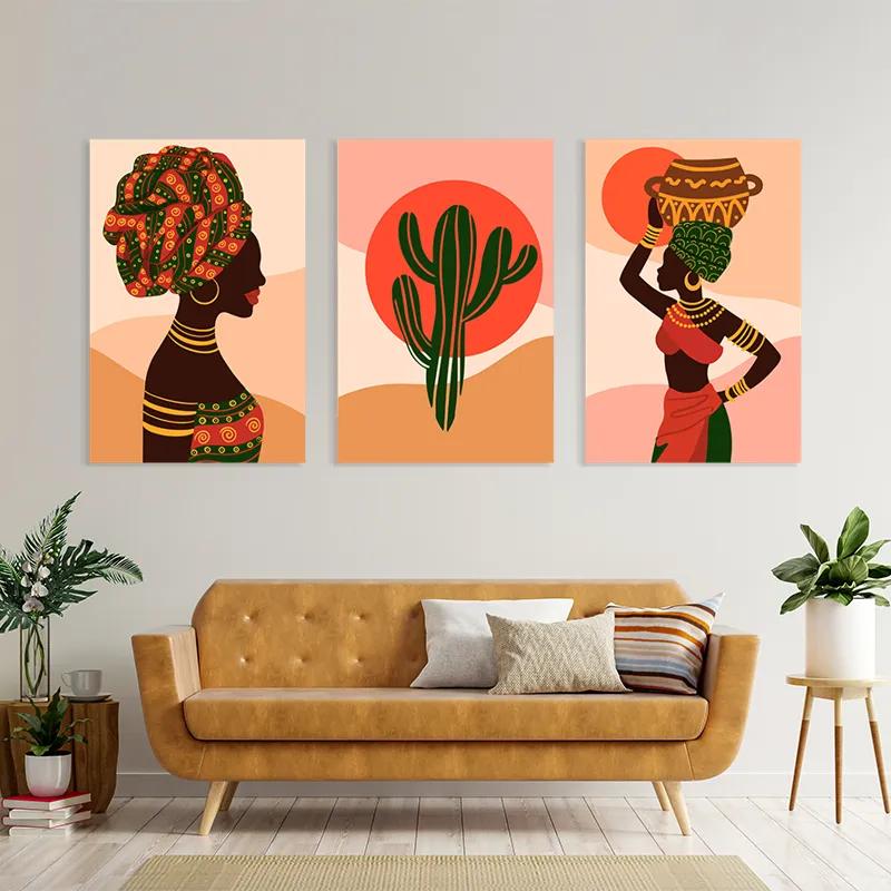 Mehrteiliges Leinwandbild African Tradition Set mockup 4