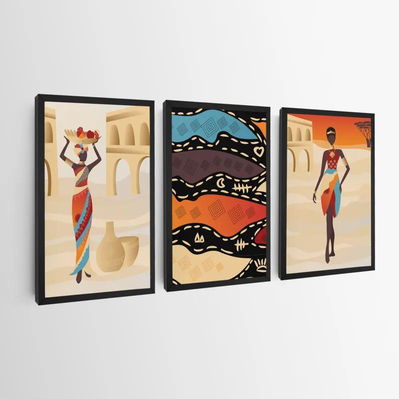 Mehrteiliges Leinwandbild African Woman Set mockup 0