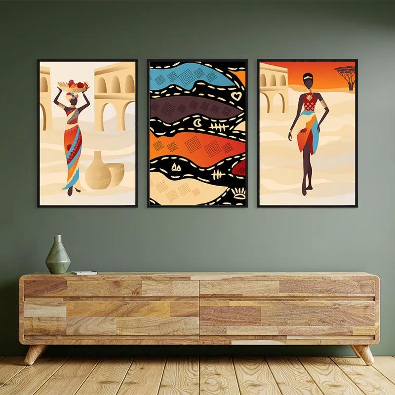 Mehrteiliges Leinwandbild African Woman Set mockup 2