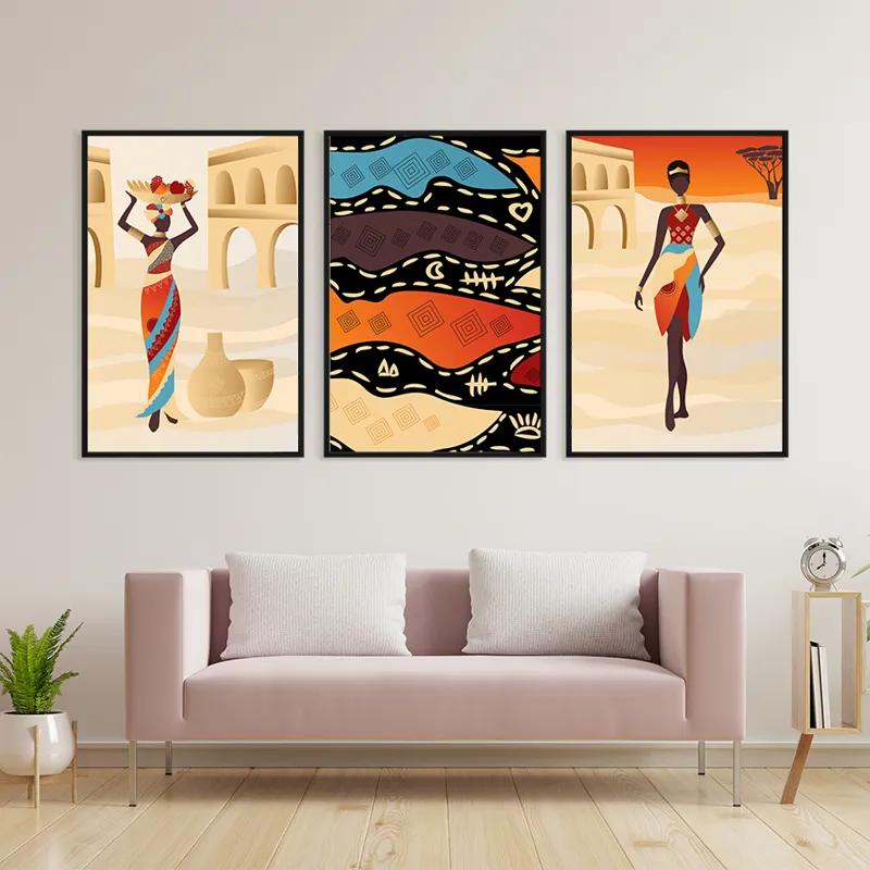 Mehrteiliges Leinwandbild African Woman Set mockup 3
