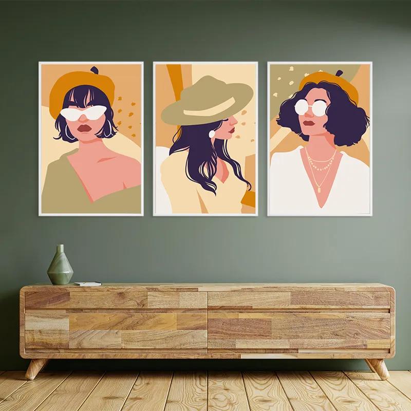 Mehrteiliges Leinwandbild Modern Woman Set mockup 2