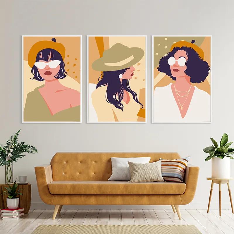 Mehrteiliges Leinwandbild Modern Woman Set mockup 4