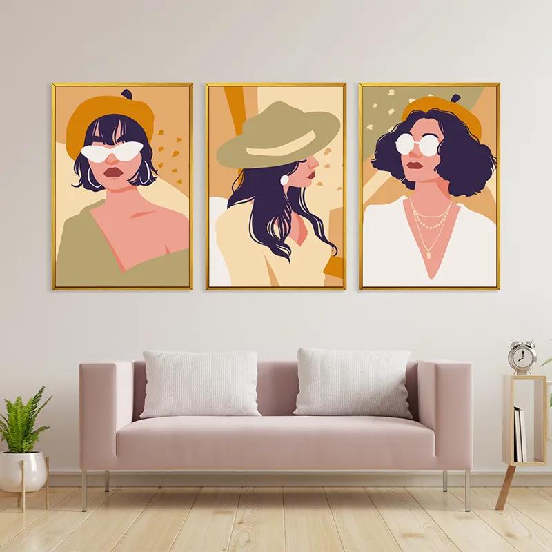 Mehrteiliges Leinwandbild Modern Woman Set mockup 3