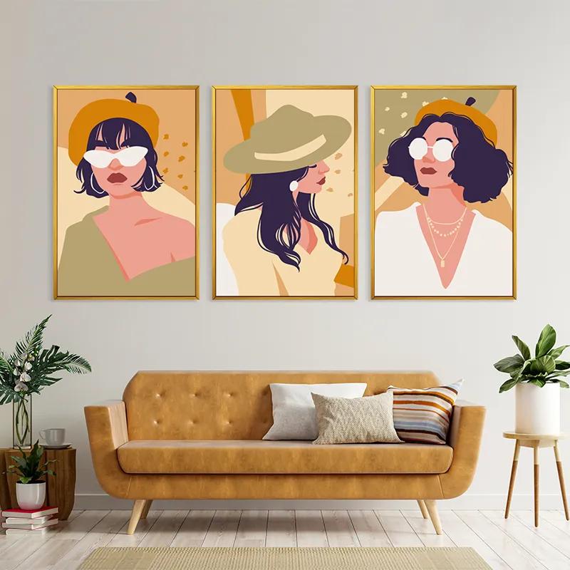 Mehrteiliges Leinwandbild Modern Woman Set mockup 4