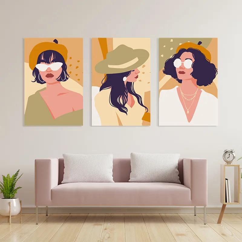 Mehrteiliges Leinwandbild Modern Woman Set mockup 3