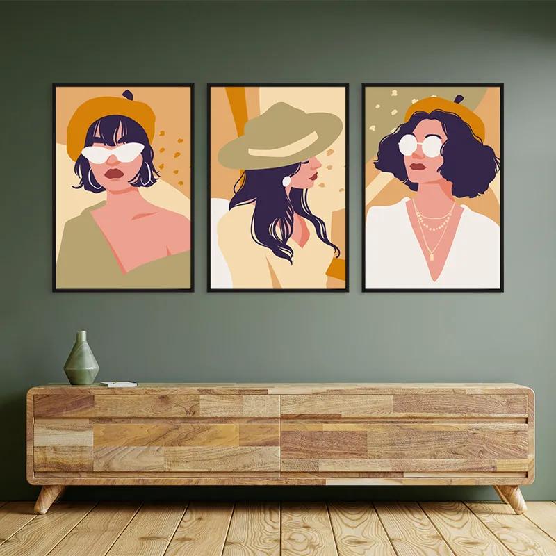 Mehrteiliges Leinwandbild Modern Woman Set mockup 2