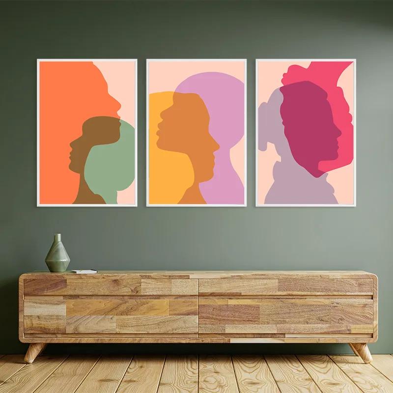 Mehrteiliges Leinwandbild Abstract Shilouette mockup 2