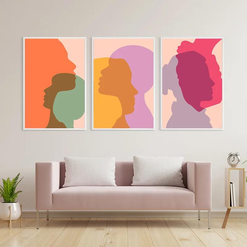 Mehrteiliges Leinwandbild Abstract Shilouette mockup 3