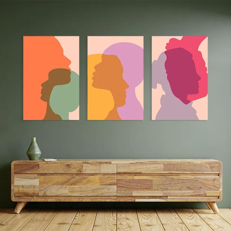 Mehrteiliges Leinwandbild Abstract Shilouette mockup 2