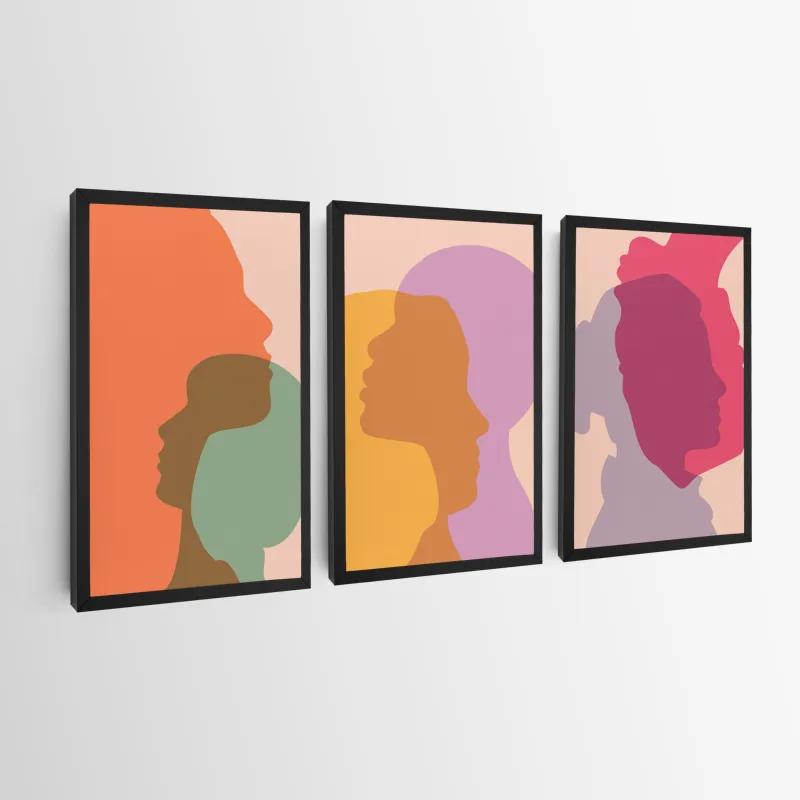 Mehrteiliges Leinwandbild Abstract Shilouette mockup 0