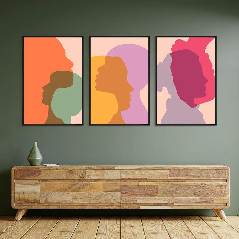 Mehrteiliges Leinwandbild Abstract Shilouette mockup 2